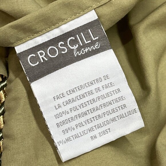 Croscill Home‎ Euro Pillow Shams Green Gold Paisley Pattern Set Of 2 Classic - Picture 8 of 12